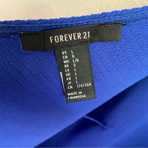 Forever 21 Textured Knit Bodycon Mini Dress Royal Blue size L - Picture 10 of 12